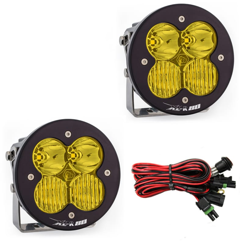 Baja Designs — Baja Designs XL R 80 Series Driving Combo Pattern Pair LED Light Pods - Amber