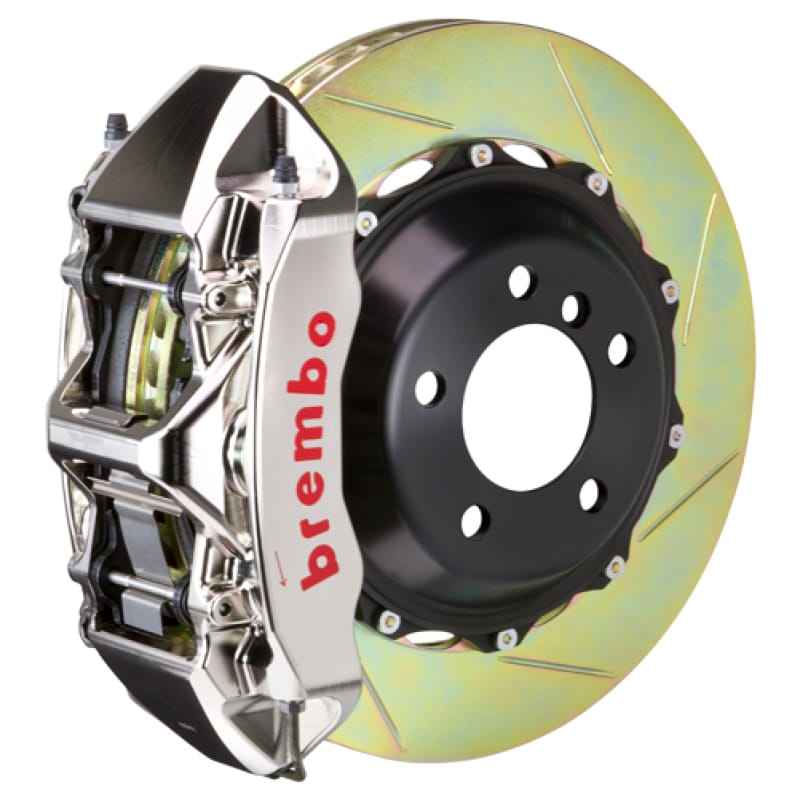 Brembo — Brembo 00-02 S4/02-05 A4/06-08 A4 Fr GTR BBK 6 Pist Billet 355x32 2pc Rotor Slotted Type1 - Nickel
