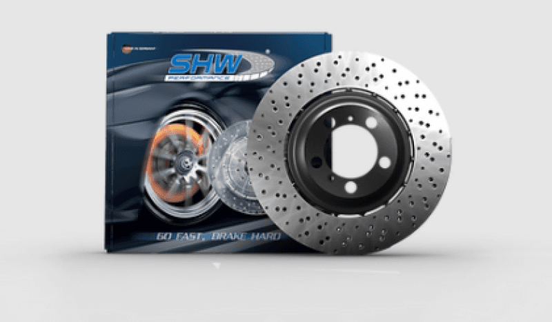 SHW Performance — SHW 21-22 Audi RS6 4.0L V8 Front Drilled-Dimpled Lightweight Brake Rotor (4K0615301S)