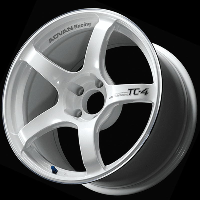 Advan — Advan TC4 18x9 +35 5x114.3 Racing White Metallic and Ring Wheel