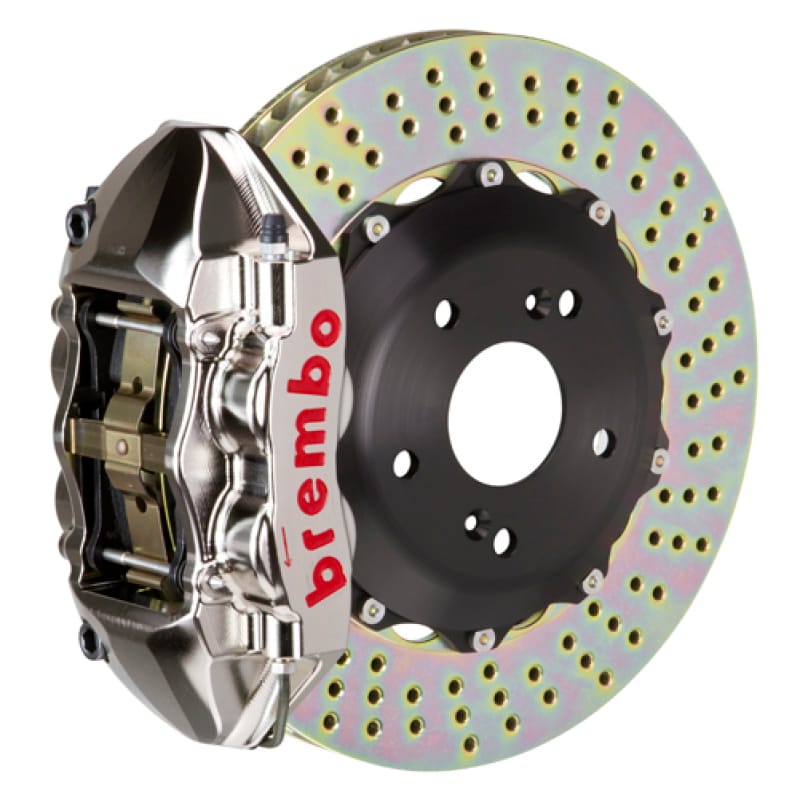 Brembo — Brembo 07-15 TT 3.2L/09-15 TTS/12-13 TT RS Rr GTR BBK 4Pist Billet 328x28 2pc Rotor Drilled- Nickel