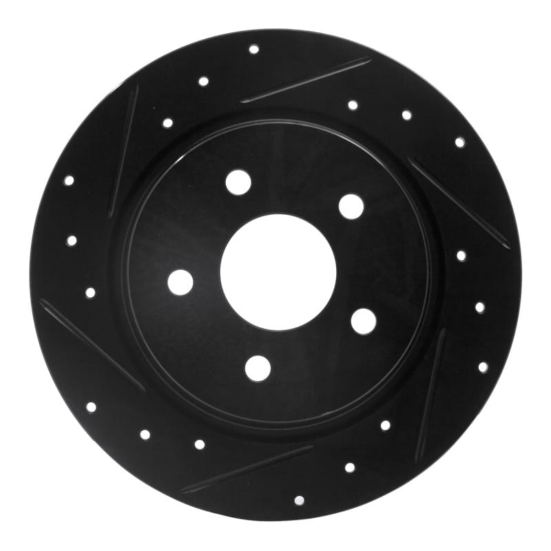 R1 Concepts — R1 02-08 Seat ALHAMBRA Rear Left Drilled & Slotted Black Brake Rotor