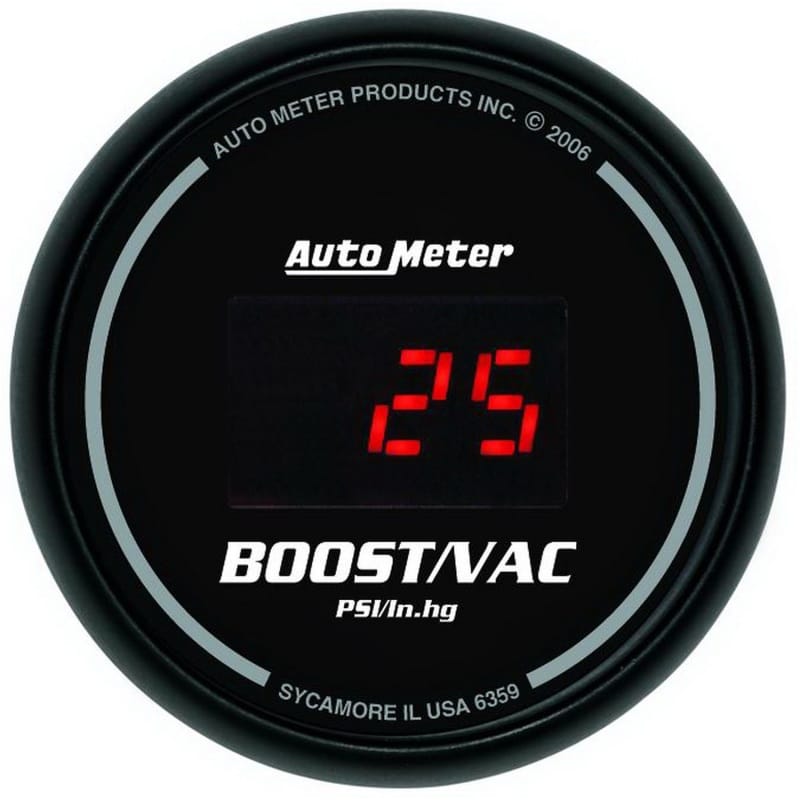 AutoMeter — Autometer Black 52mm 30 In Hg.-Vac./30 PSI Digital Vacuum/Boost Gauge
2-1/16" BOOST-VAC, 3