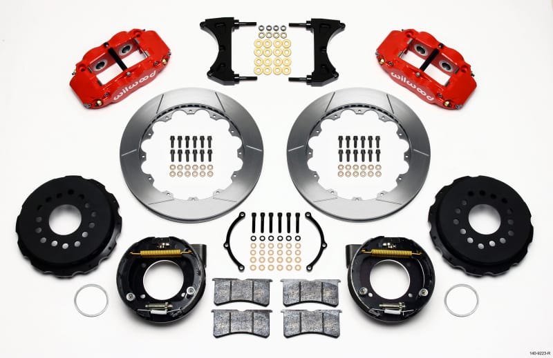 Wilwood — Wilwood Narrow Superlite 4R Rear P-Brk Kit 12.88in Red Ford 8.8 w/2.5in Offset-5 Lug
BRAKE KIT