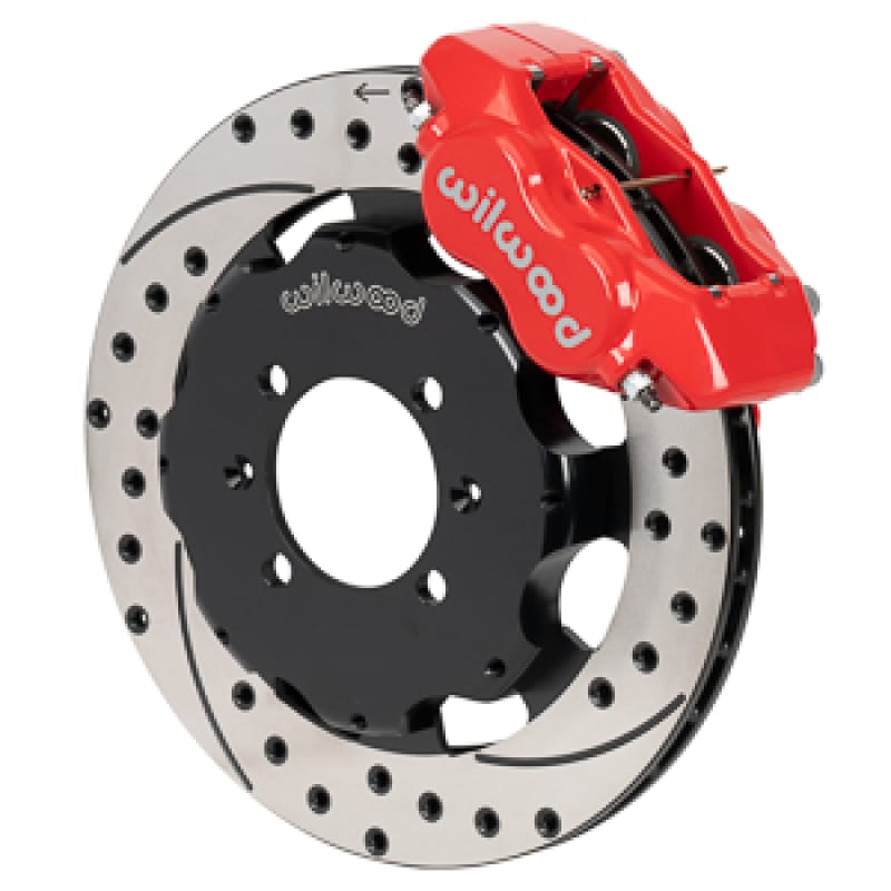 Wilwood — Wilwood Forged Dynalite Front Hat Kit 11.75in SRP Drilled/Slotted Rotor Red Caliper 16+ Miata