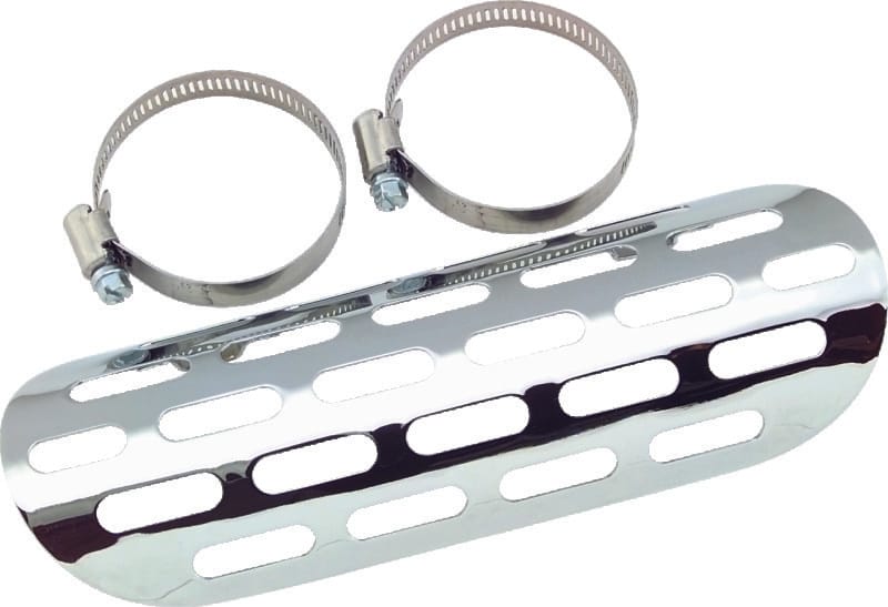 Bikers Choice — Bikers Choice Chrome Perforated Heat Shield Fits 1-3/4 to 2 Inch Pipe Custom