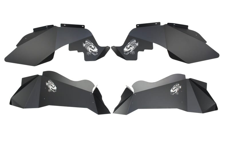 Fishbone Offroad — Fishbone Offroad 07-18 Jeep Wrangler JK Logo Aluminum Inner Fenders - Black Powdercoat