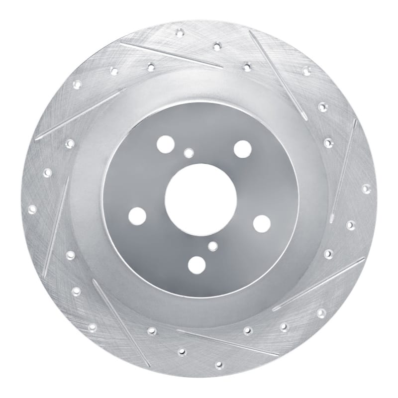 R1 Concepts — R1 21-22 Lexus RC300 Rear Right Drilled & Slotted Silver Brake Rotor