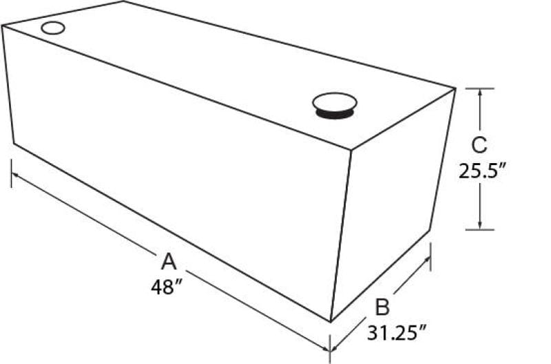 Tradesman — Tradesman Aluminum L-Shape Liquid Storage Tank Combo (48in. / 80 Gallon Capacity) - Brite