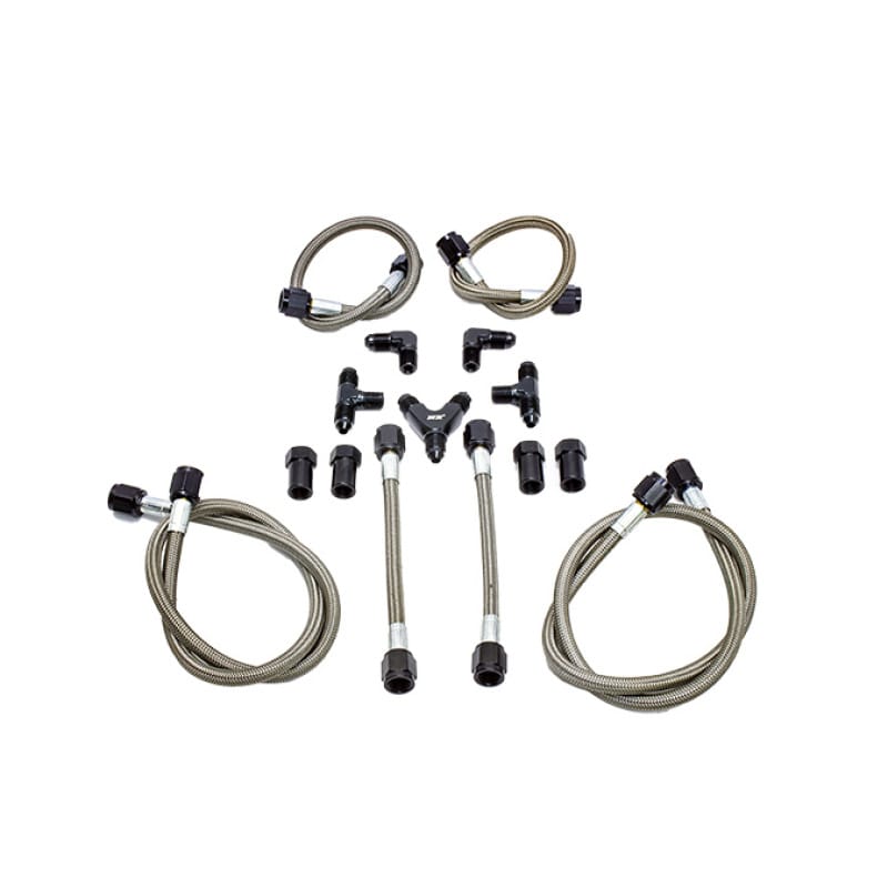 Snow Performance — Snow Performance Water Quad Nozzle Stainless Steel Braided Line Upgrade