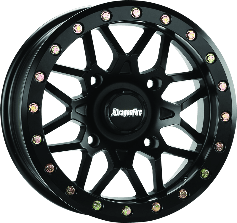 DragonFire Racing — Typhon Wheel, 14x7, 4/156, 5+2, +10 mm., Machined, Black