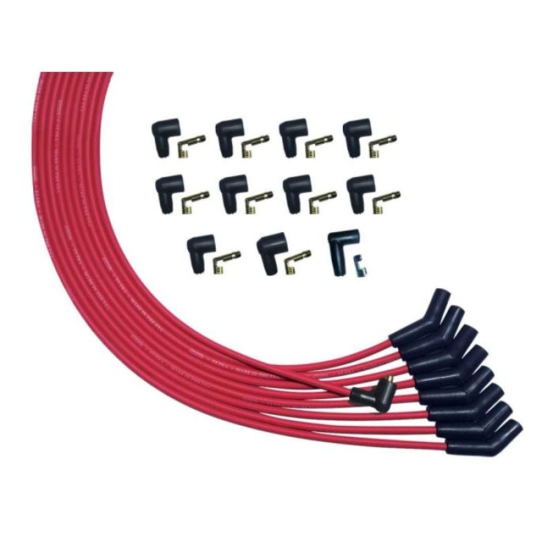 Moroso — Moroso V8 135 Deg Plug Non-HEI Unsleeved Ultra Spark Plug Wire Set - Red