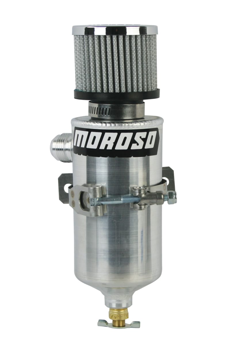 Moroso — Moroso Breather Tank/Catch Can -12An Male Fitting - Aluminum