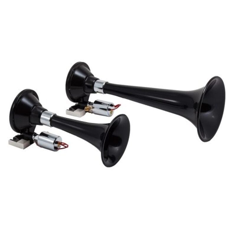 Kleinn Air Horns — Kleinn Black Dual Horn/ 13In/8In - High Impact ABS Trumpet/ Zinc Alloy Base
Dual Train Horn