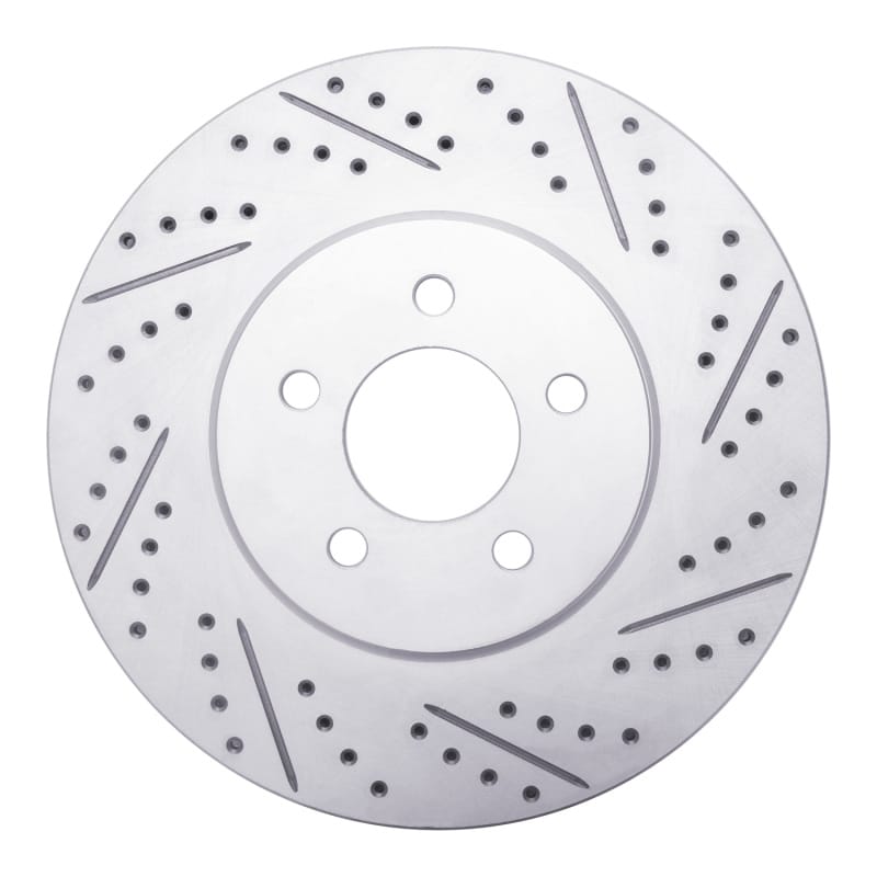 R1 Concepts — R1 94-04 Ford Mustang Front Right Drilled & Slotted Geo-Carbon Rotor