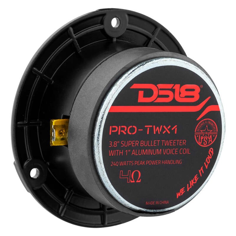 DS18 — DS18 3.8in Super Bullet Tweeter 120 Watts RMS 1in Aluminum Vc 4 ohm Silver