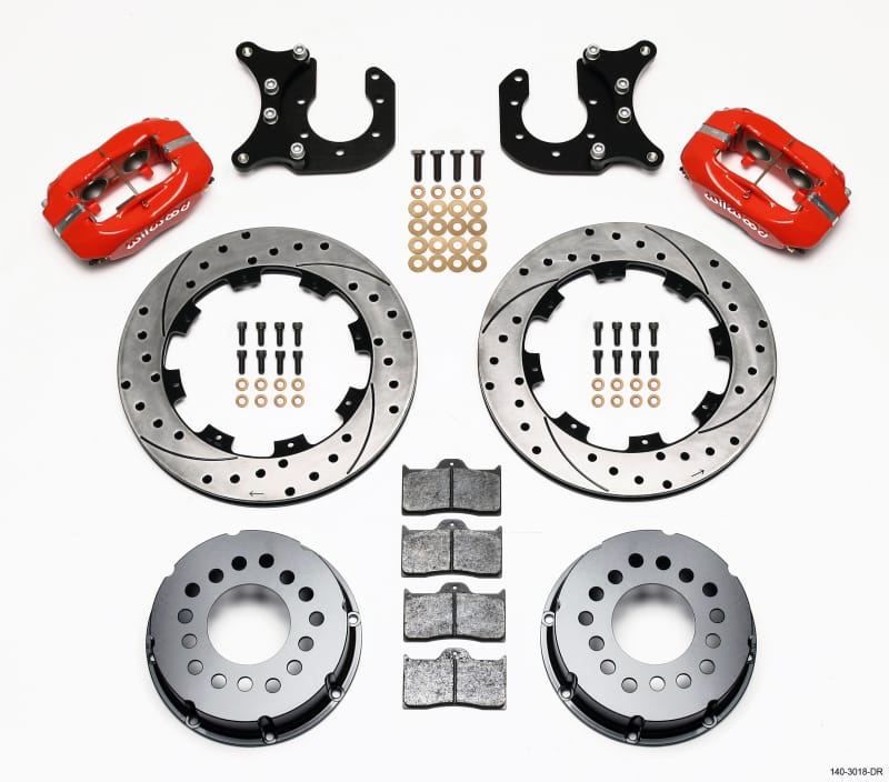 Wilwood — Wilwood Forged Dynalite P/S Rear Kit Drilled Red Ford 8.8 w/2.5in Offset-5 Lug
BRAKE KIT