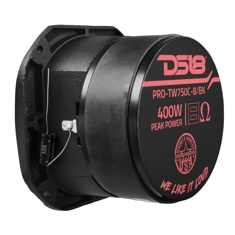 DS18 — DS18 4in Super Bullet Tweeter 200 Watts RMS 1.5in Titanium Vc 8 ohm Silver