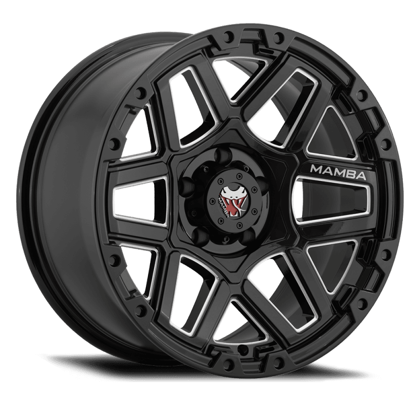 Mamba — Mamba M23 18x9 5x127 ET12 Gloss Black w/ Machined Ball Cut