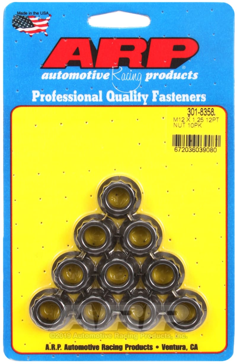 ARP — ARP M12 x 1.25 12-Point Nut Kit (Pack of 10)