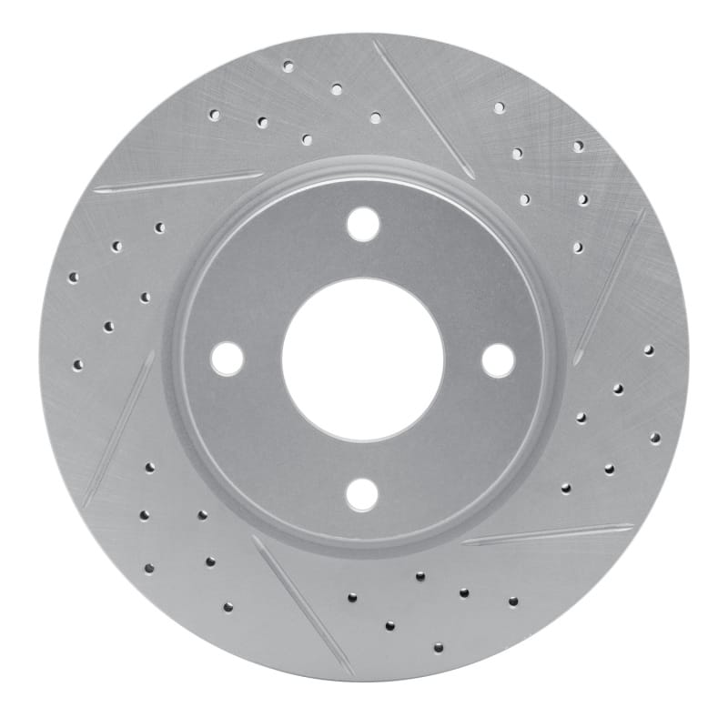 R1 Concepts — R1 07-14 Nissan Sentra Front Right Drilled & Slotted Geo-Carbon Rotor