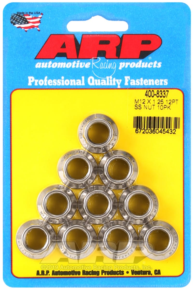 ARP — ARP M12 x 1.25 M14 WR 12pt Nut Kit - 10 Pack