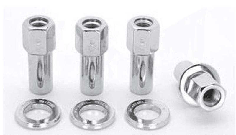 Weld — Weld Open End Lug Nuts w/ Centered Washers 1/2in. RH - 4pk.