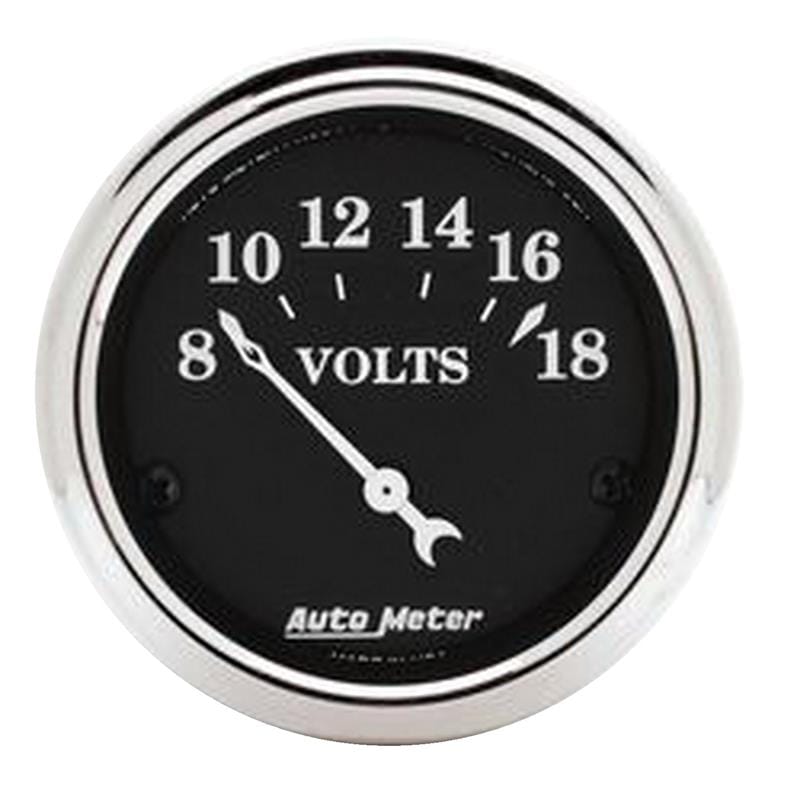AutoMeter — Autometer 2 1/16in 18V Electric Old Tyme Black Voltmeter
2" VOLTMETER, 8-18 V