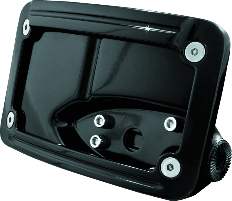 Kuryakyn — Lighted Curved Horizontal Side Mount License Plate Holder Black