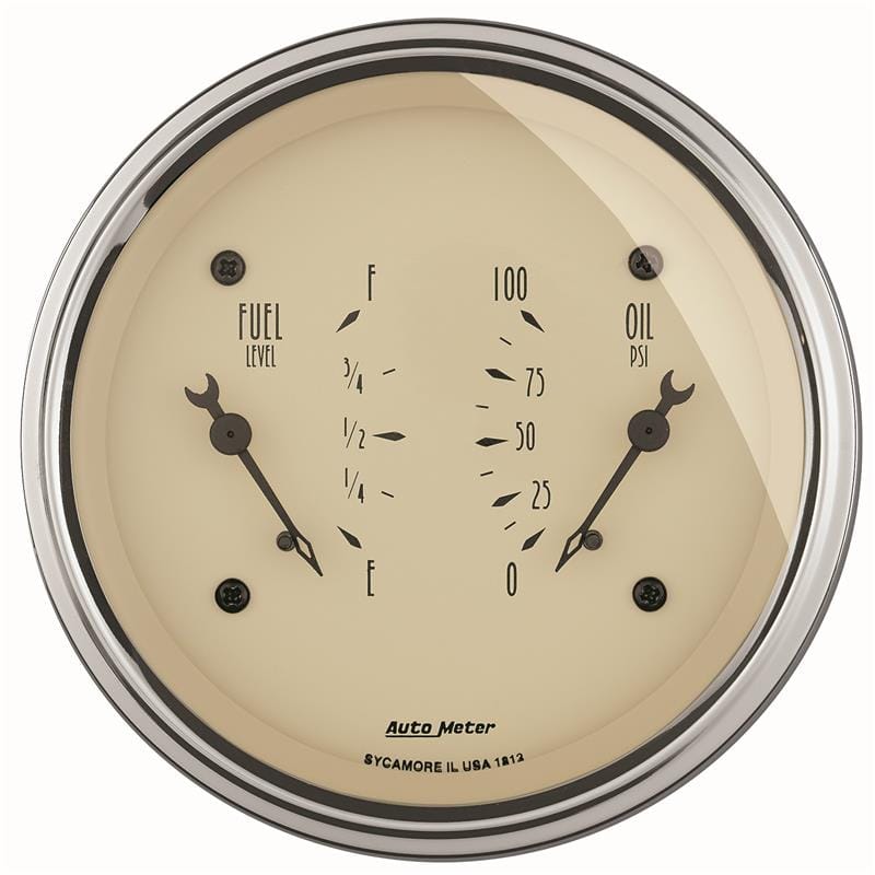 AutoMeter — AutoMeter Antique Beige Oil/Fuel Dual Gauge
GA 3.4" OIL/FU 240AB