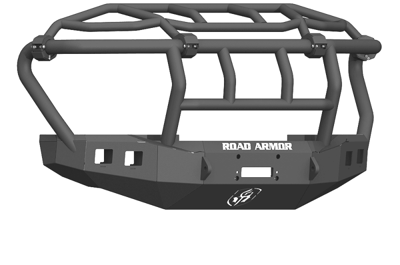 Road Armor — Road Armor 17-20 Ford F-250 Stealth Wide Fender Front Winch Bumper w/Intimidator Guard - Tex Blk