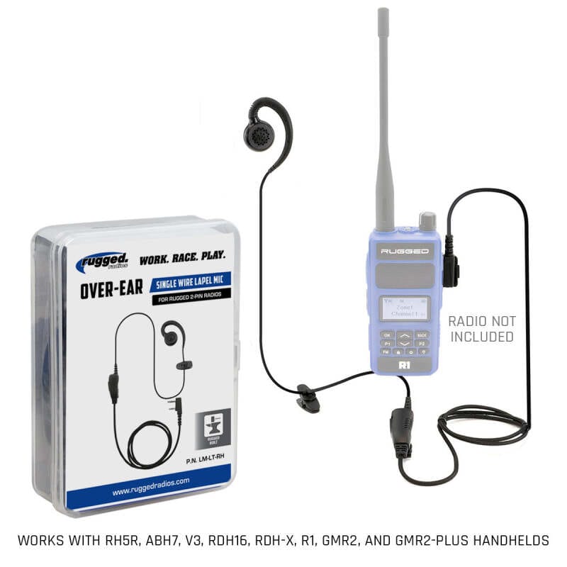 Rugged Radios — Rugged Radios Lapel Mic - 1 Wire with Ear Hook for Handheld Radios
