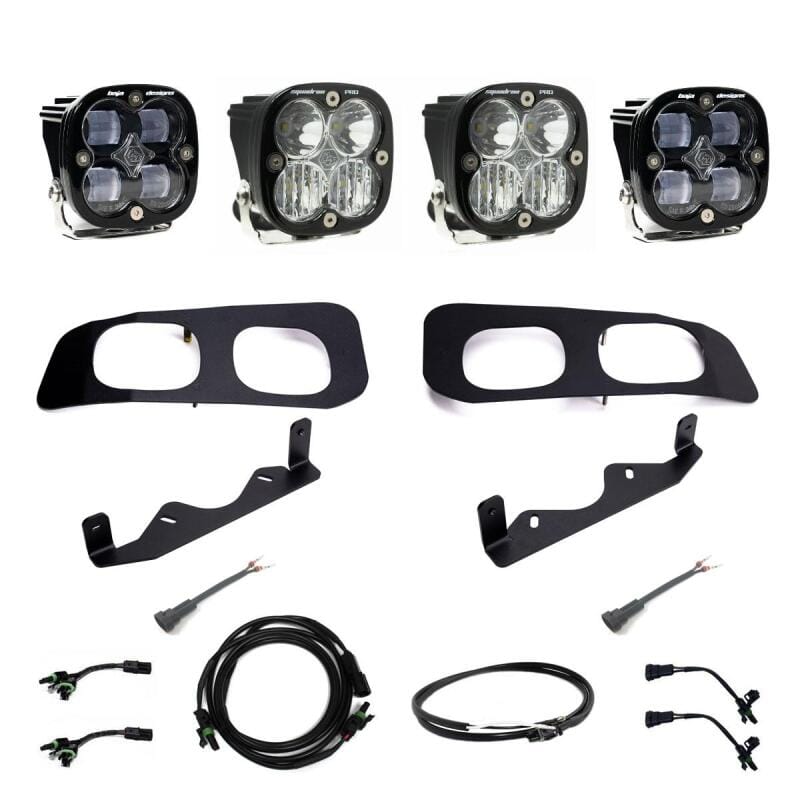 Baja Designs — Baja Designs 2023+ Ford F250/F350 Super Duty Squadron SAE/Pro Fog Pocket Kit - Clear Upfitter