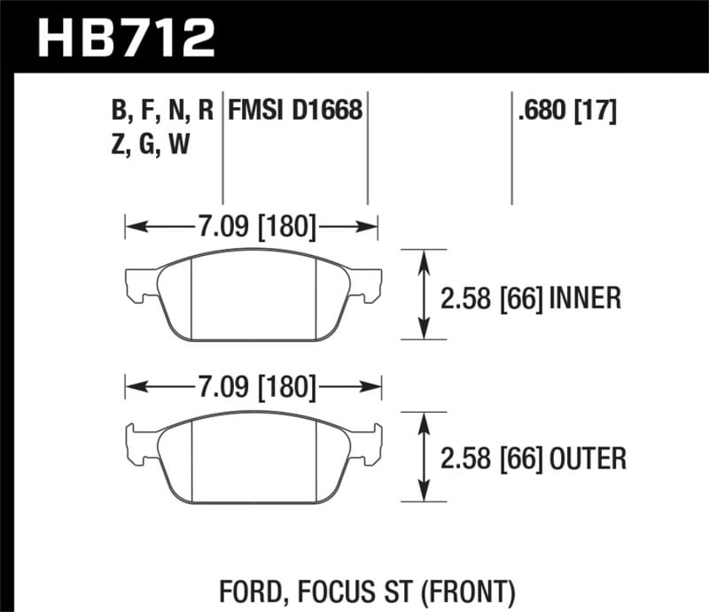 Hawk Performance — Hawk 13-14 Ford Focus 2.0L ST Front ER-1 Brake Pads
Disc Brake Pad