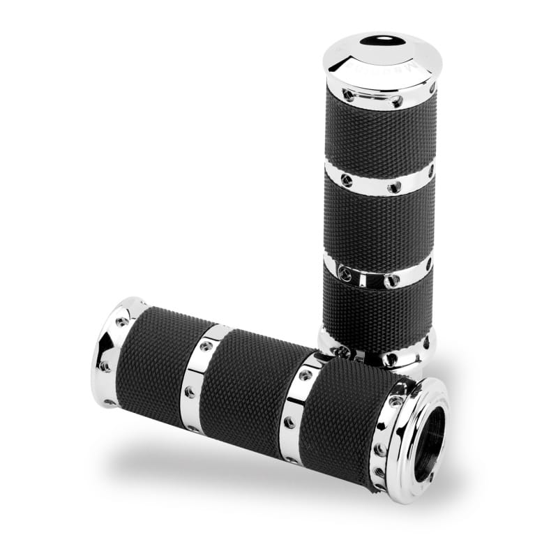 Performance Machine — Performance Machine Handle Grip Set- XL Rubber 2K8 - Chrome