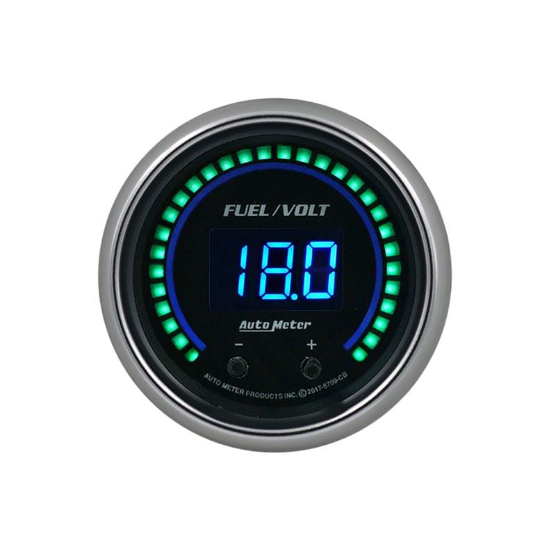 AutoMeter — GAUGE, FUEL/VOLT, 2 1/16" TWO CHANNEL, SELECTABLE, COBALT ELITE DIGITAL
