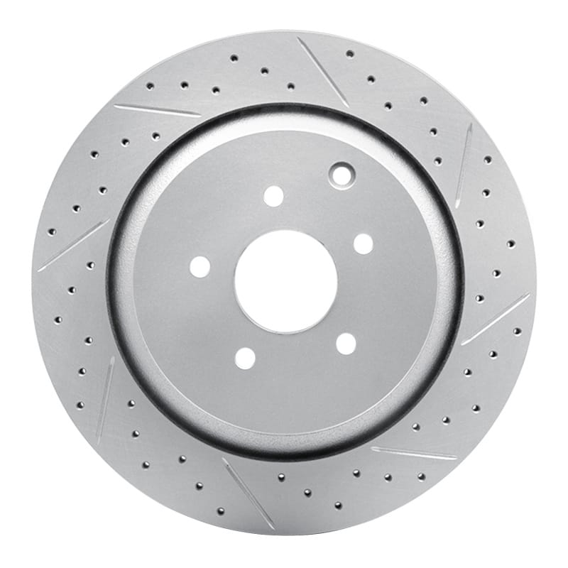 R1 Concepts — R1 09-24 Infiniti Q70 Rear Right Drilled & Slotted Geo-Carbon Rotor