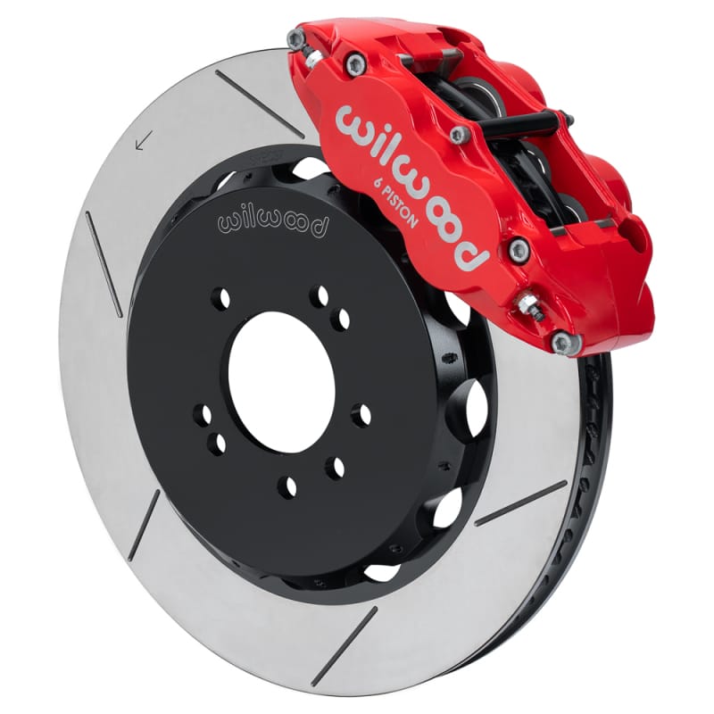 Wilwood — Wilwood 95-98 Nissan Skyline Superlite 6R Front BBK w/ 14in Slotted Rotors & Flexlines - Red
