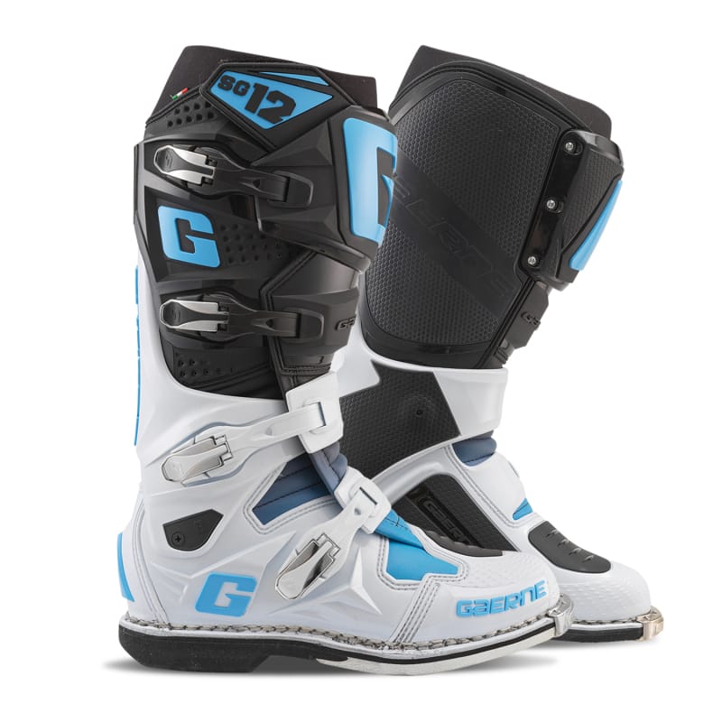 Gaerne — Gaerne SG12 Limited Edition Boot Black/White/Carolina Blue - Size 13