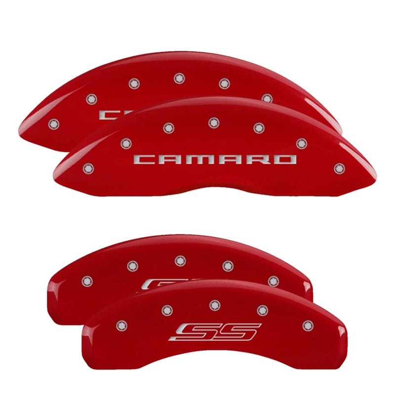 MGP — MGP 4 Caliper Covers Engraved Front Gen 5/Camaro Engraved Rear Gen 5/SS Red finish silver ch
Caliper Covers