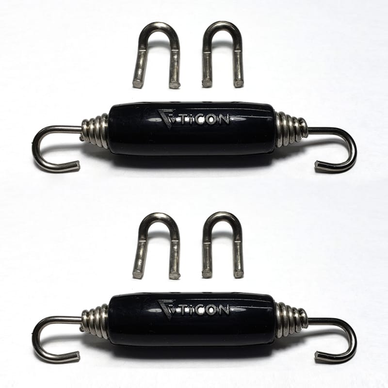 Stainless Bros — Stainless Bros Spring Tab Kit - 5 Pack SS304 (5 Springs 10 Hooks and 5 Black Silicone Sleeves)