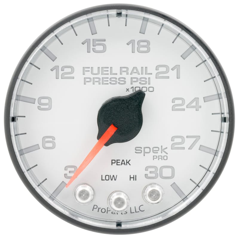 AutoMeter — Autometer Spek-Pro 2 1/16in 30KPSI Stepper Motor W/Peak & Warn White/Black Rail Pressure Gauge
GA 2" RAILP WFB SPEK