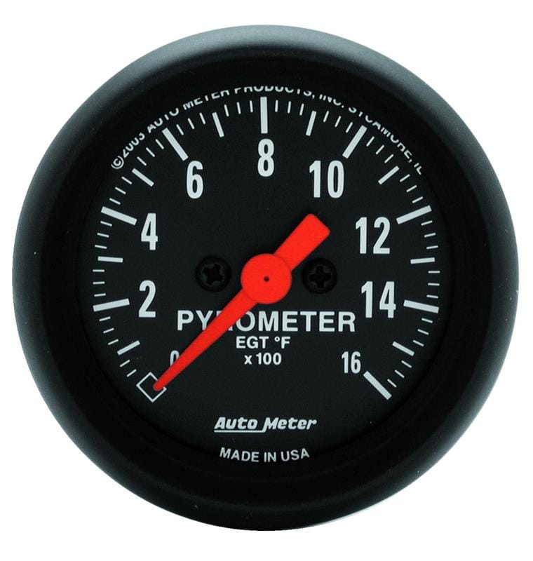 AutoMeter — Autometer Z-Series 52mm 0-1600 Def F Full Sweep Electronic Pyrometer Gauge
GA 2" EGT 1600F Z