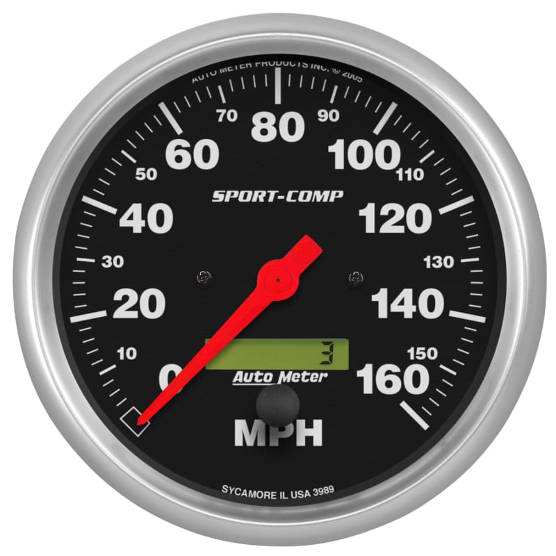 AutoMeter — Autometer Sport-Comp 5 inch 160 MPH Electronic Speedometer Gauge w/LCD Odometer
5" SPEEDO, 160 MPH,