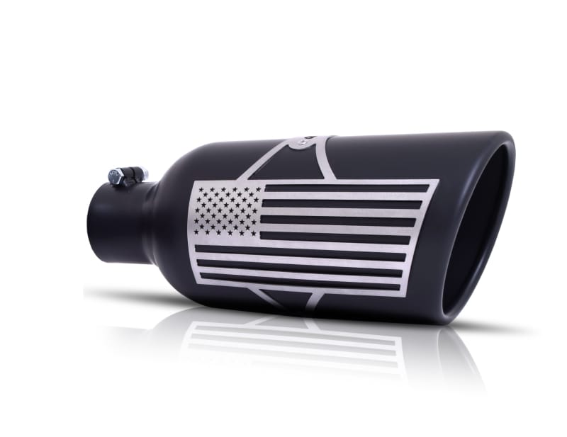 Gibson — Gibson Patriot Series Rolled Edge Slash-Cut Tip - 5in OD/2.75-3in Inlet/12in Length - Black Ceramic
Exhaust Tip