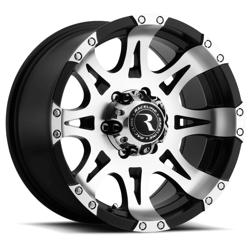 Raceline — Raceline 982 Raptor 16x8in / 6x139.7 BP / 0mm Offset / 106.1mm Bore - Black & Machined Wheel