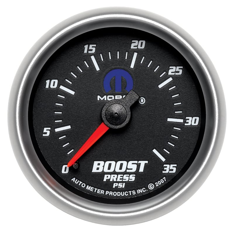 AutoMeter — AutoMeter Gauge Boost 2-1/16in. 35PSI Mechanical Black Mopar
MOPAR #77060031, 2-1