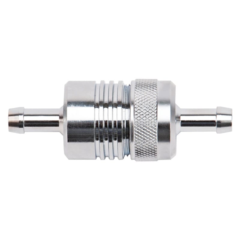 Russell — Russell Performance Chrome Street Fuel Filter (3in Length 1-1/8in diameter 5/16in inlet/outlet)