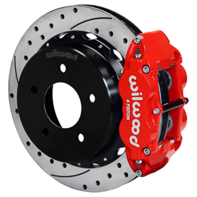 Wilwood — Wilwood 88-98 Chevy Silverado Superlite 4R 14.00x1.10in Drill/Slot Rear Drum to Disc Conv. - Red
