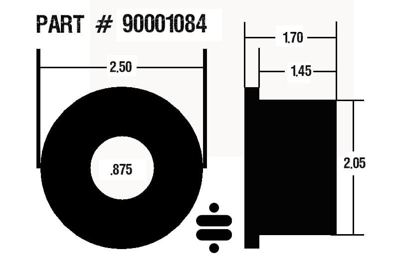 Ridetech — Ridetech 1.7in Wide Poly Bushing 7/8in ID
Black poly bushing h